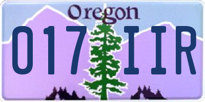 OR license plate 017IIR