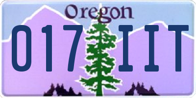 OR license plate 017IIT