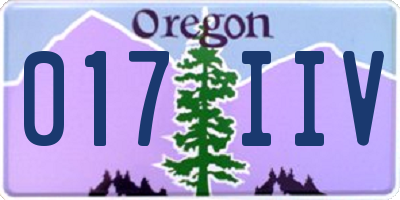 OR license plate 017IIV