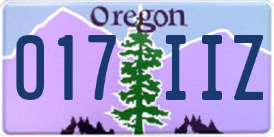 OR license plate 017IIZ