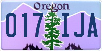 OR license plate 017IJA