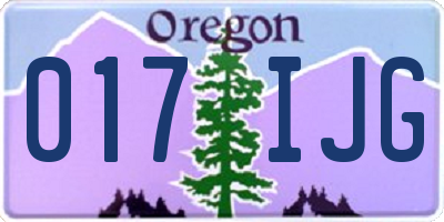 OR license plate 017IJG