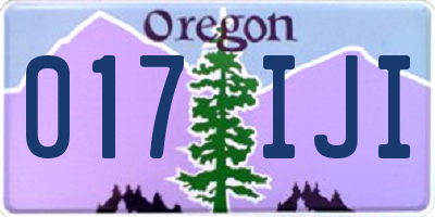 OR license plate 017IJI