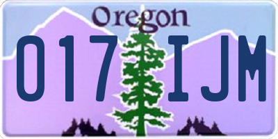 OR license plate 017IJM