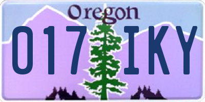 OR license plate 017IKY