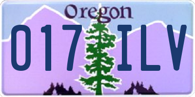 OR license plate 017ILV