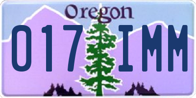 OR license plate 017IMM