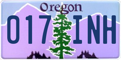 OR license plate 017INH