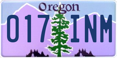 OR license plate 017INM