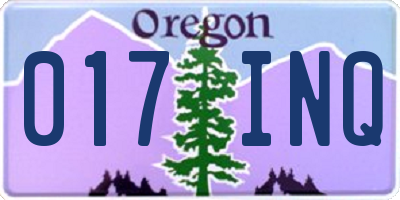 OR license plate 017INQ