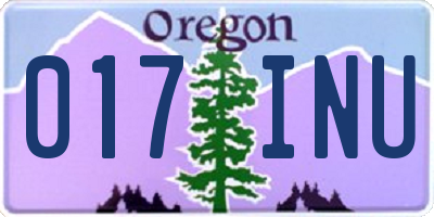 OR license plate 017INU