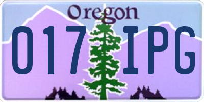 OR license plate 017IPG