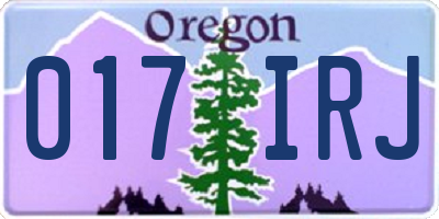 OR license plate 017IRJ