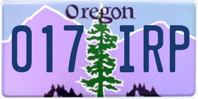 OR license plate 017IRP