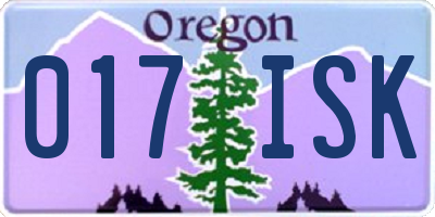 OR license plate 017ISK