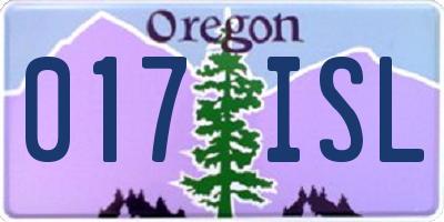 OR license plate 017ISL