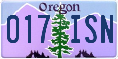 OR license plate 017ISN