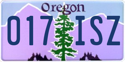 OR license plate 017ISZ