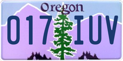 OR license plate 017IUV