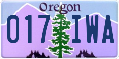 OR license plate 017IWA