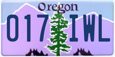OR license plate 017IWL