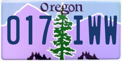 OR license plate 017IWW