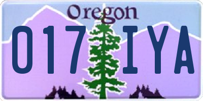 OR license plate 017IYA