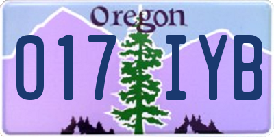 OR license plate 017IYB