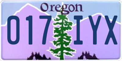 OR license plate 017IYX