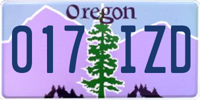 OR license plate 017IZD