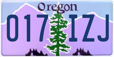 OR license plate 017IZJ