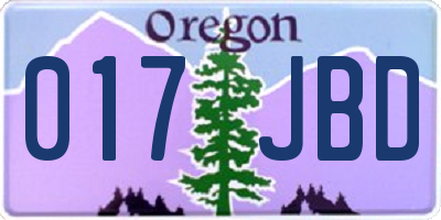OR license plate 017JBD