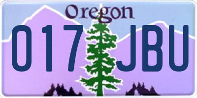 OR license plate 017JBU
