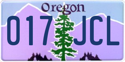 OR license plate 017JCL