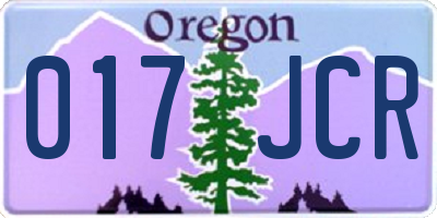 OR license plate 017JCR