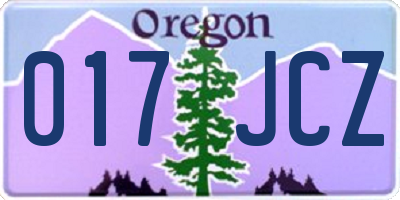 OR license plate 017JCZ