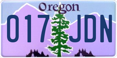 OR license plate 017JDN