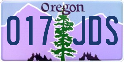 OR license plate 017JDS