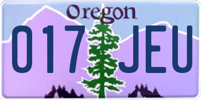 OR license plate 017JEU