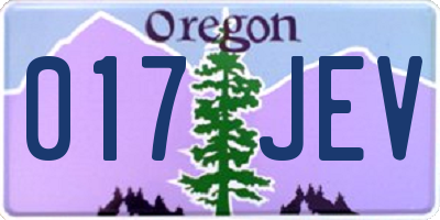OR license plate 017JEV