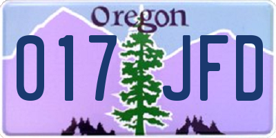 OR license plate 017JFD