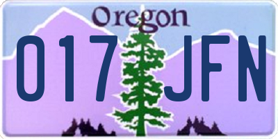 OR license plate 017JFN