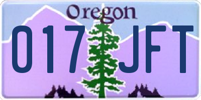 OR license plate 017JFT