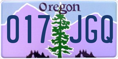 OR license plate 017JGQ
