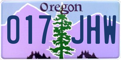 OR license plate 017JHW