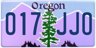 OR license plate 017JJO