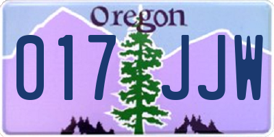 OR license plate 017JJW
