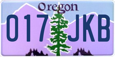OR license plate 017JKB