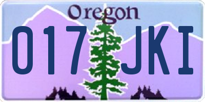 OR license plate 017JKI
