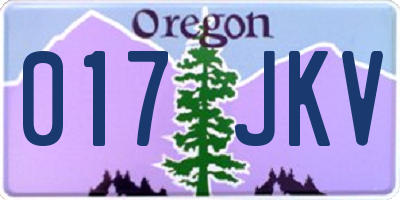 OR license plate 017JKV
